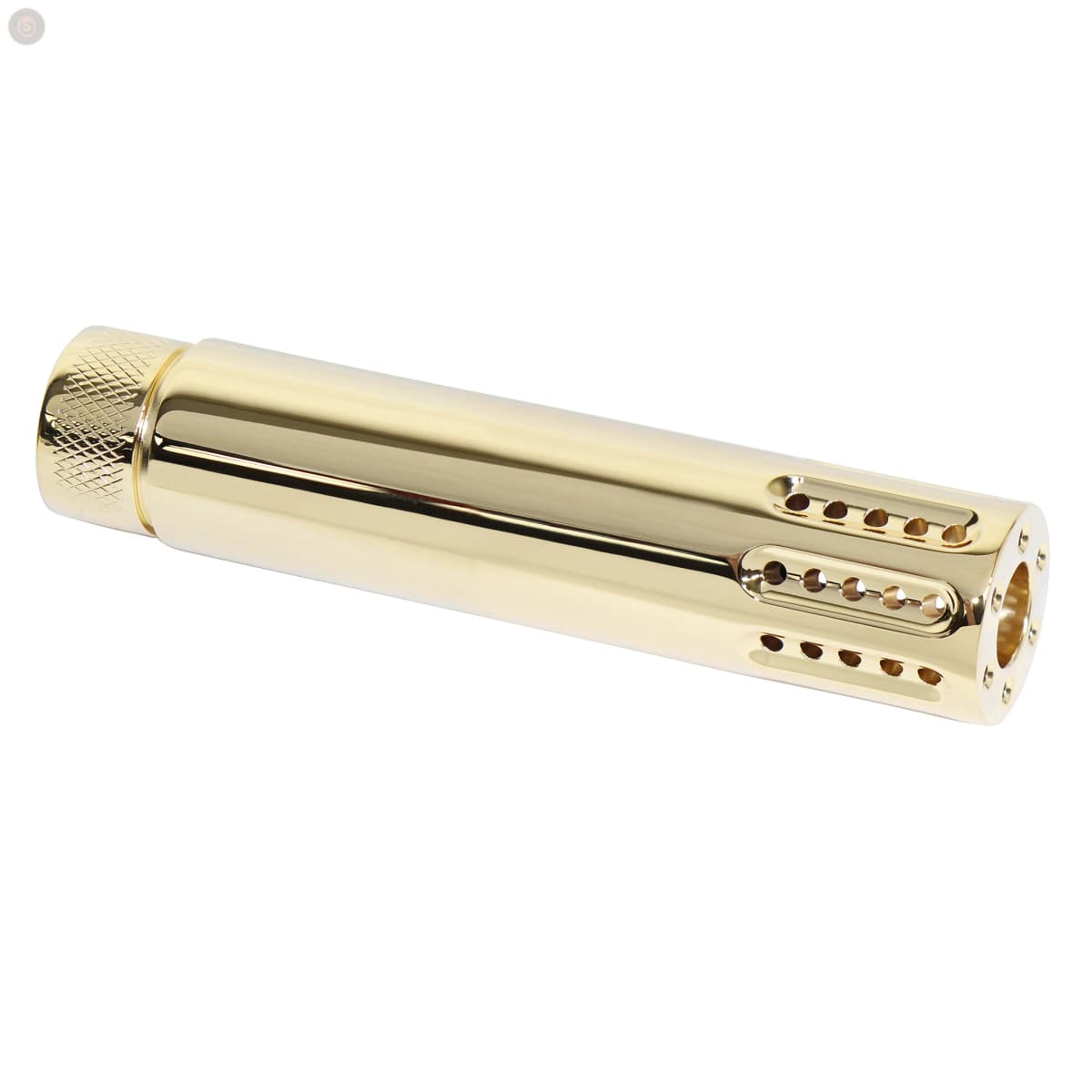 AR-15 Cal Slip-Over Barrel Shroud w/Multi-Port Muzzle Brake (24K Gold Plated)