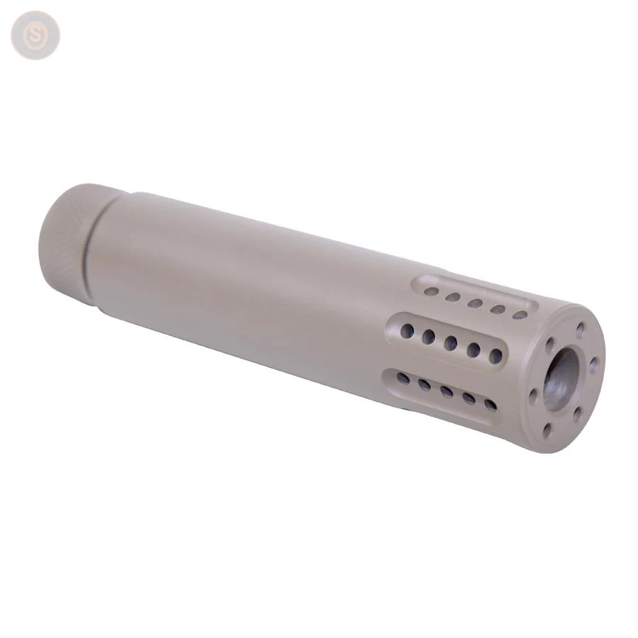 AR-15 Cal Slip-Over Barrel Shroud w/Multi-Port Muzzle Brake (9mm) (Flat Dark Earth)