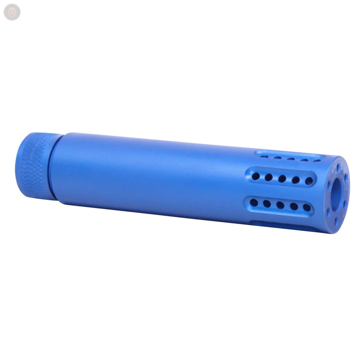 AR-15 Cal Slip-Over Barrel Shroud w/Multi-Port Muzzle Brake (Anodized Blue)