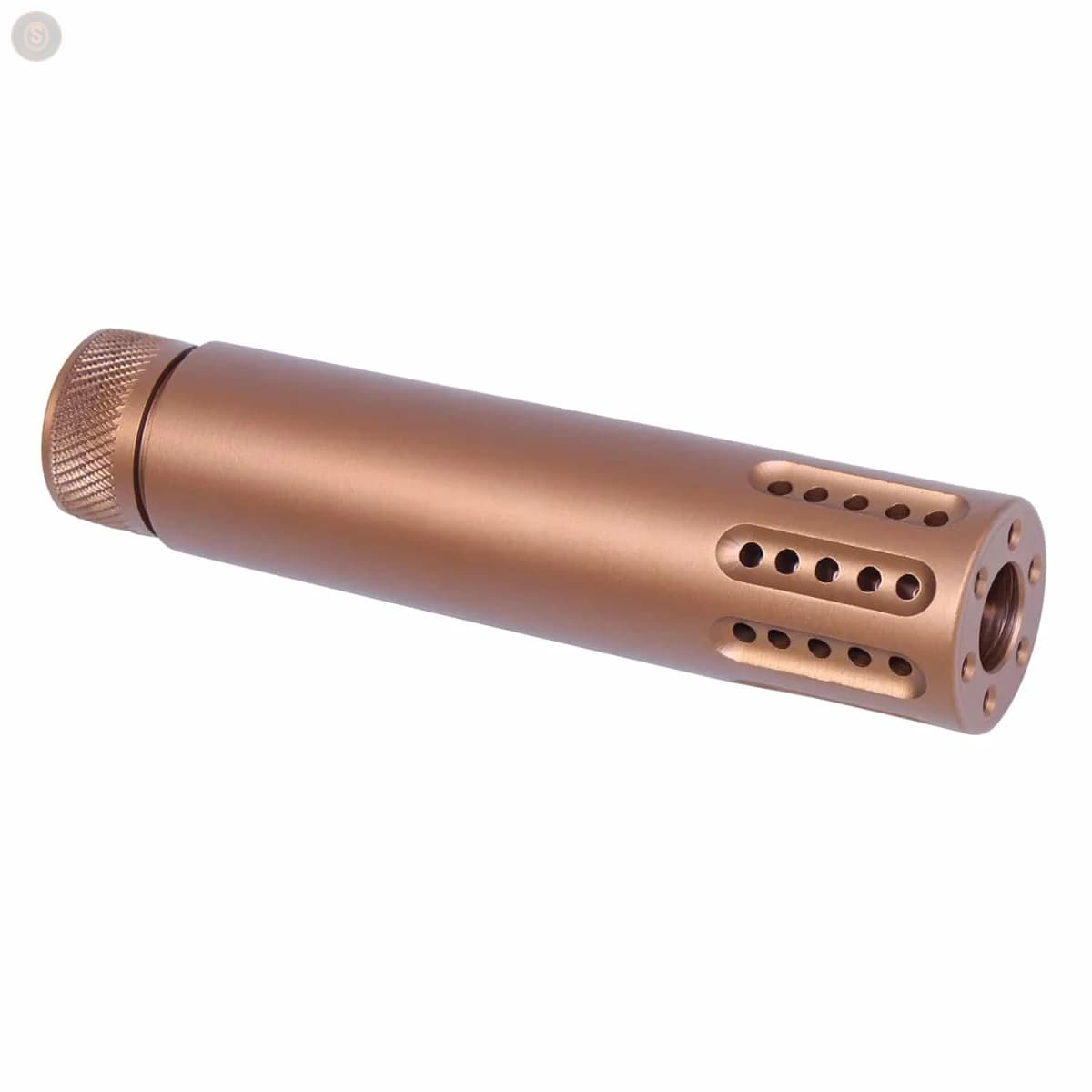 AR-15 Cal Slip-Over Barrel Shroud w/Multi-Port Muzzle Brake (Anodized Bronze)