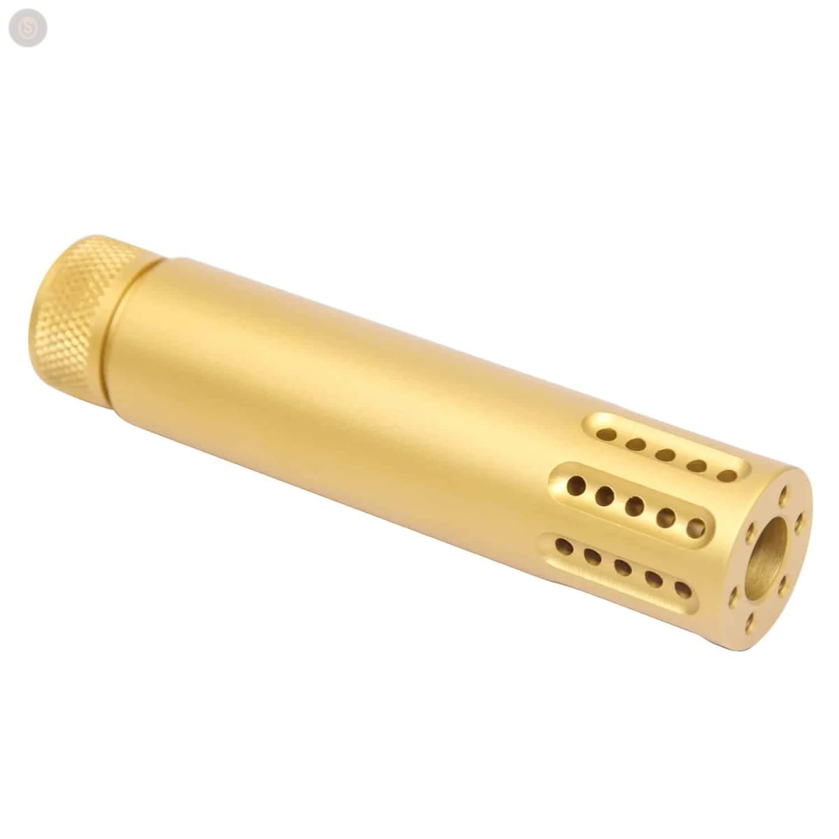 AR-15 Cal Slip-Over Barrel Shroud w/Multi-Port Muzzle Brake (Anodized Gold)