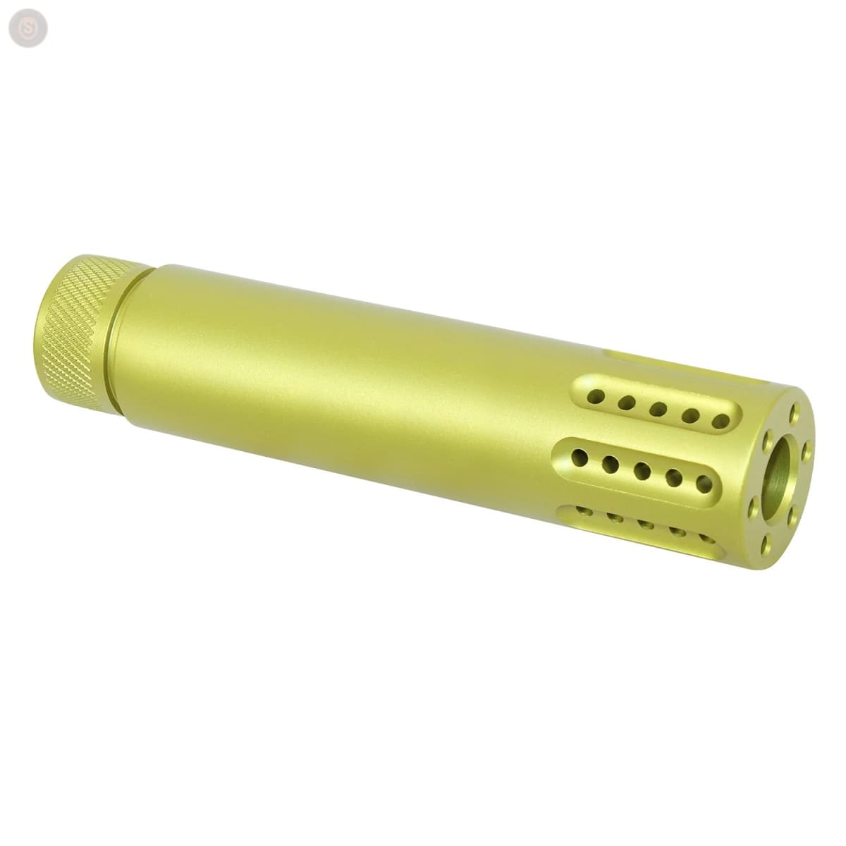 AR-15 Cal Slip-Over Barrel Shroud w/Multi-Port Muzzle Brake (Anodized Neon Yellow)