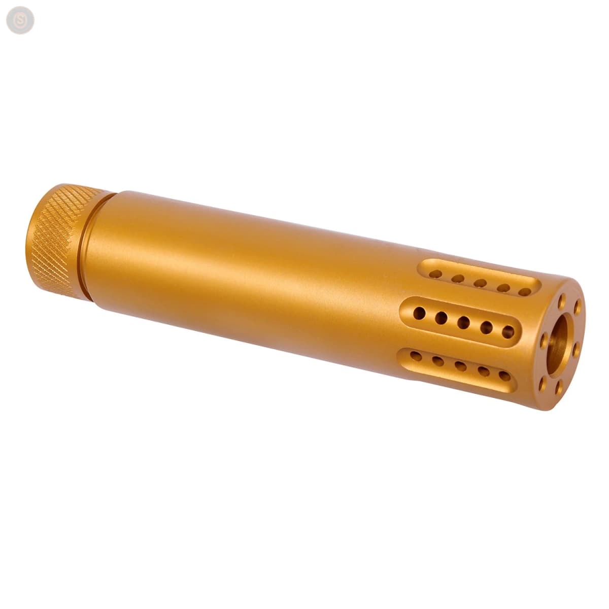 AR-15 Cal Slip-Over Barrel Shroud w/Multi-Port Muzzle Brake (Anodized Orange)