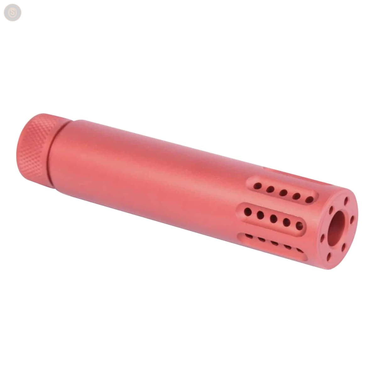 AR-15 Cal Slip-Over Barrel Shroud w/Multi-Port Muzzle Brake (Anodized Red)