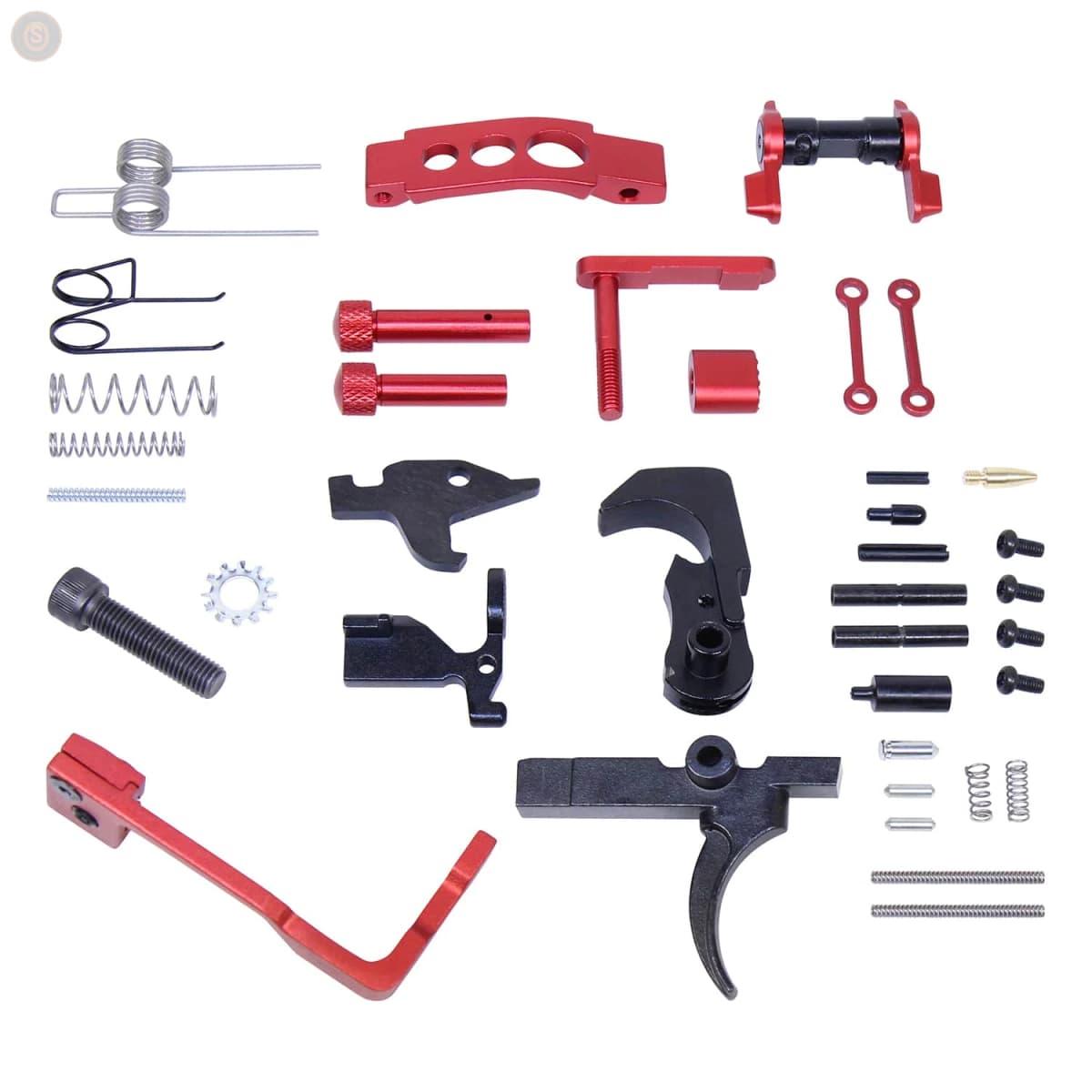 AR-15 Enhanced Lower Parts Kit w/Upgrades (Anodized Red)