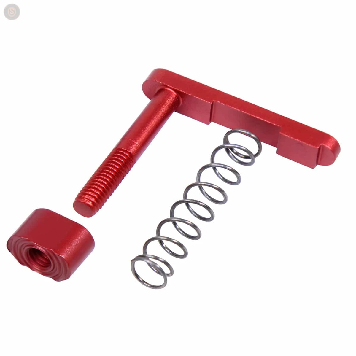 AR-15 Mag Catch Assembly w/Extended Mag Button (Anodized Red)