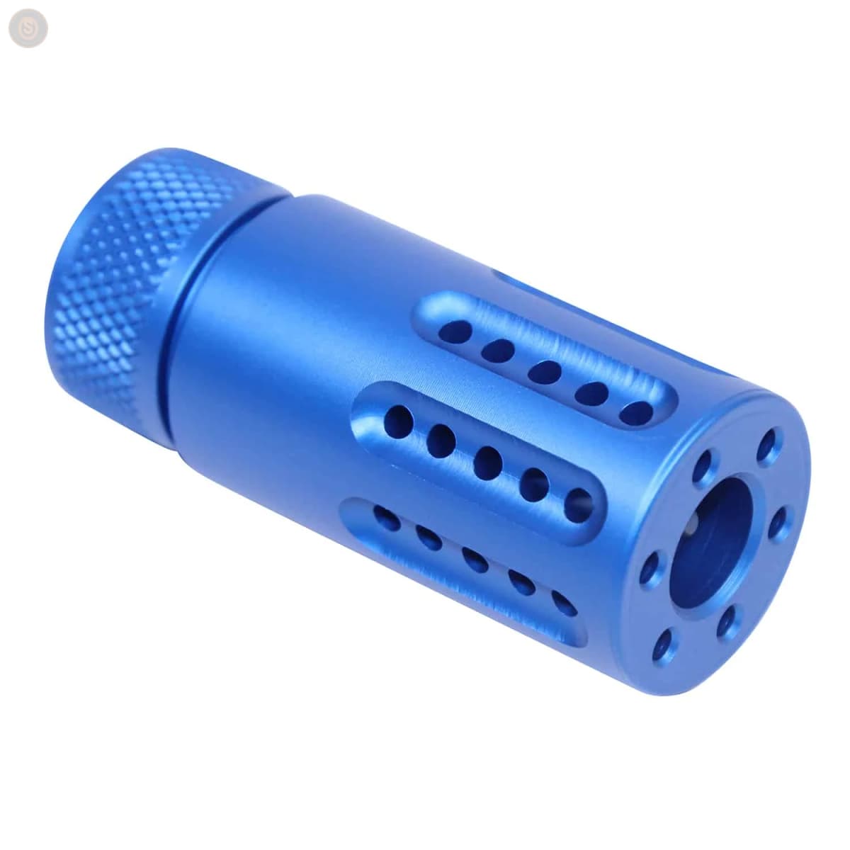 AR-15 Micro Slip-Over Barrel Shroud w/Multi-Port Muzzle Brake (Anodized Blue)