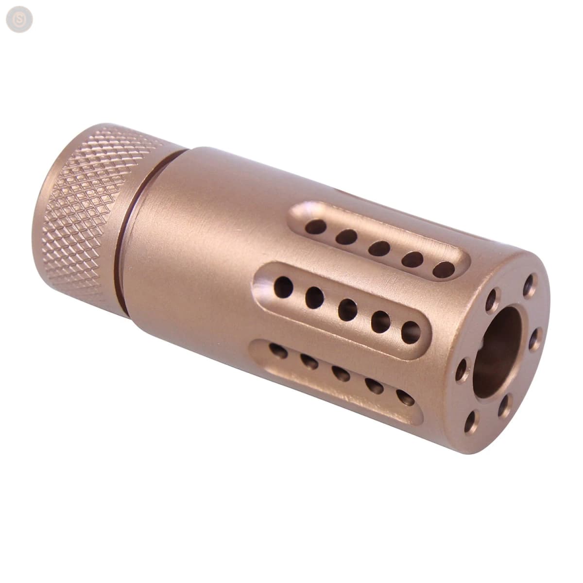 AR-15 Micro Slip-Over Barrel Shroud w/Multi-Port Muzzle Brake (Anodized Bronze)