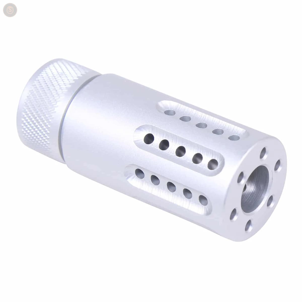AR-15 Micro Slip-Over Barrel Shroud w/Multi-Port Muzzle Brake (Anodized Clear)