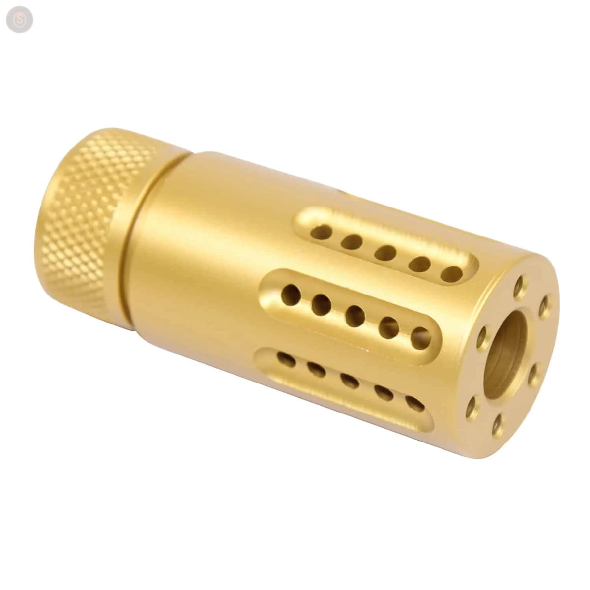 AR-15 Micro Slip-Over Barrel Shroud w/Multi-Port Muzzle Brake (Anodized Gold)