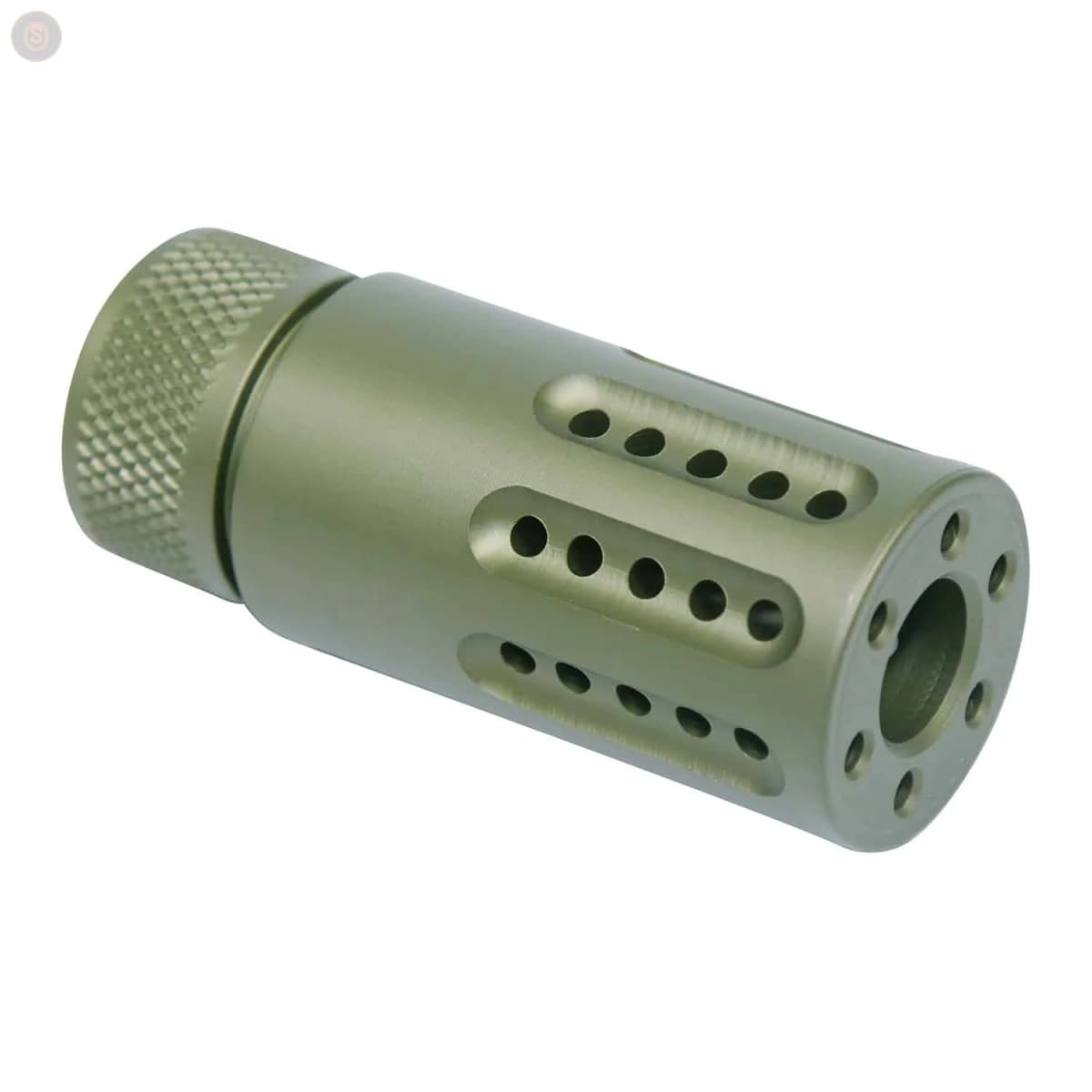 AR-15 Micro Slip-Over Barrel Shroud w/Multi-Port Muzzle Brake (Anodized Green)