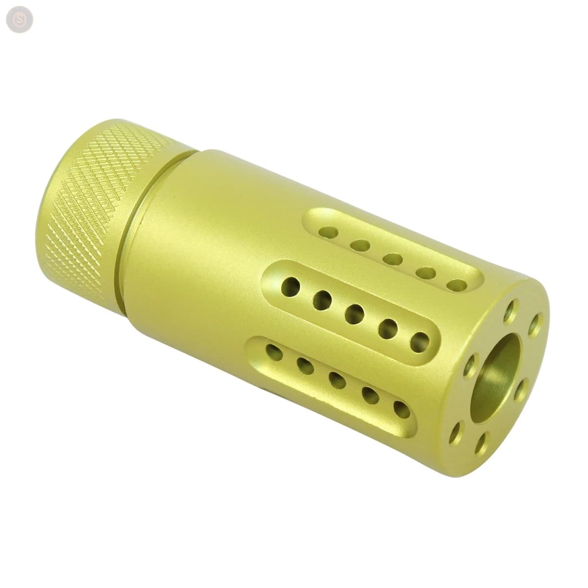 AR-15 Micro Slip-Over Barrel Shroud w/Multi-Port Muzzle Brake (Anodized Neon Yellow)