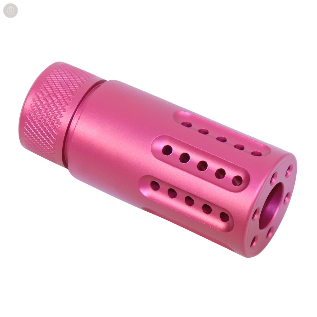 AR-15 Micro Slip-Over Barrel Shroud w/Multi-Port Muzzle Brake (Anodized Pink)