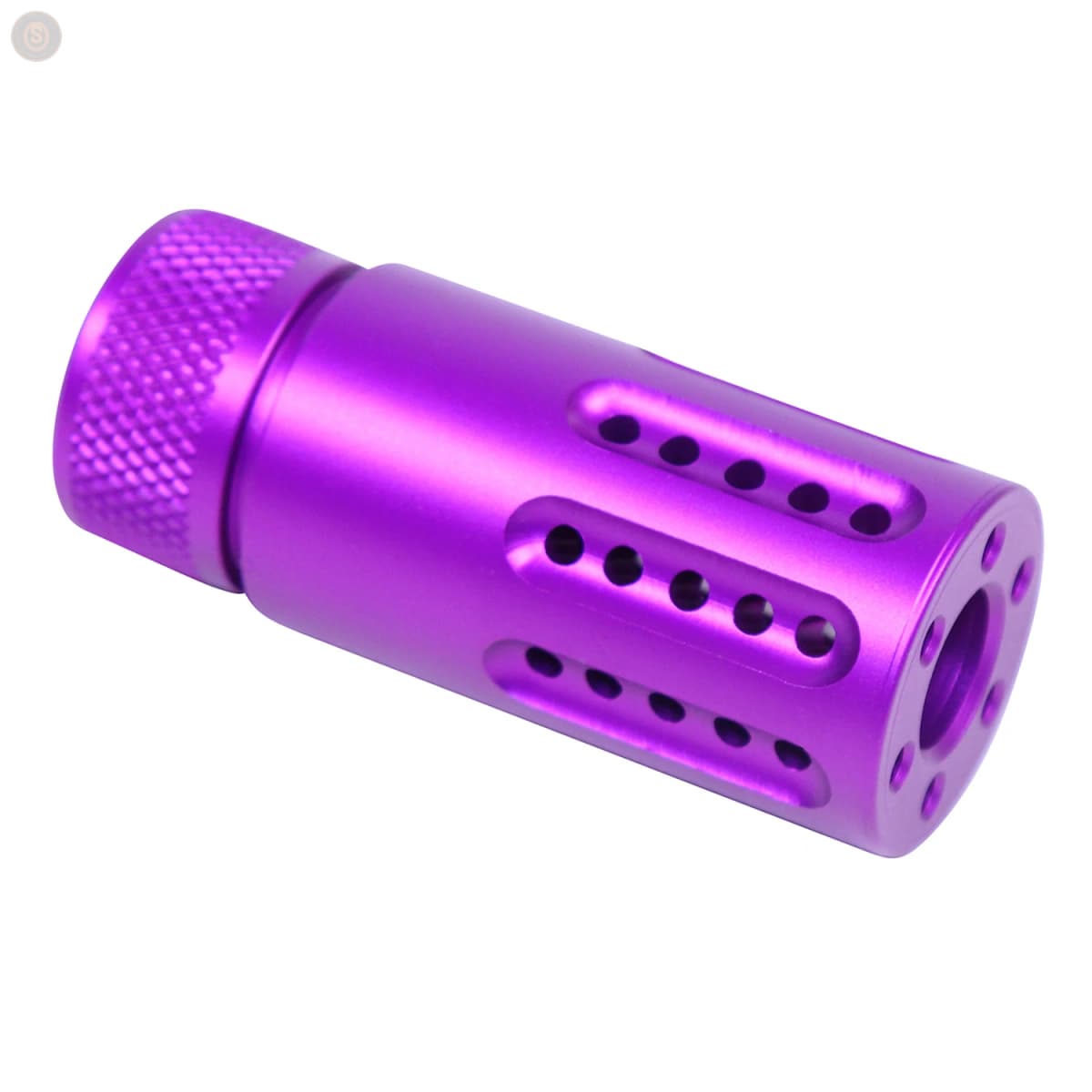 AR-15 Micro Slip-Over Barrel Shroud w/Multi-Port Muzzle Brake (Anodized Purple)