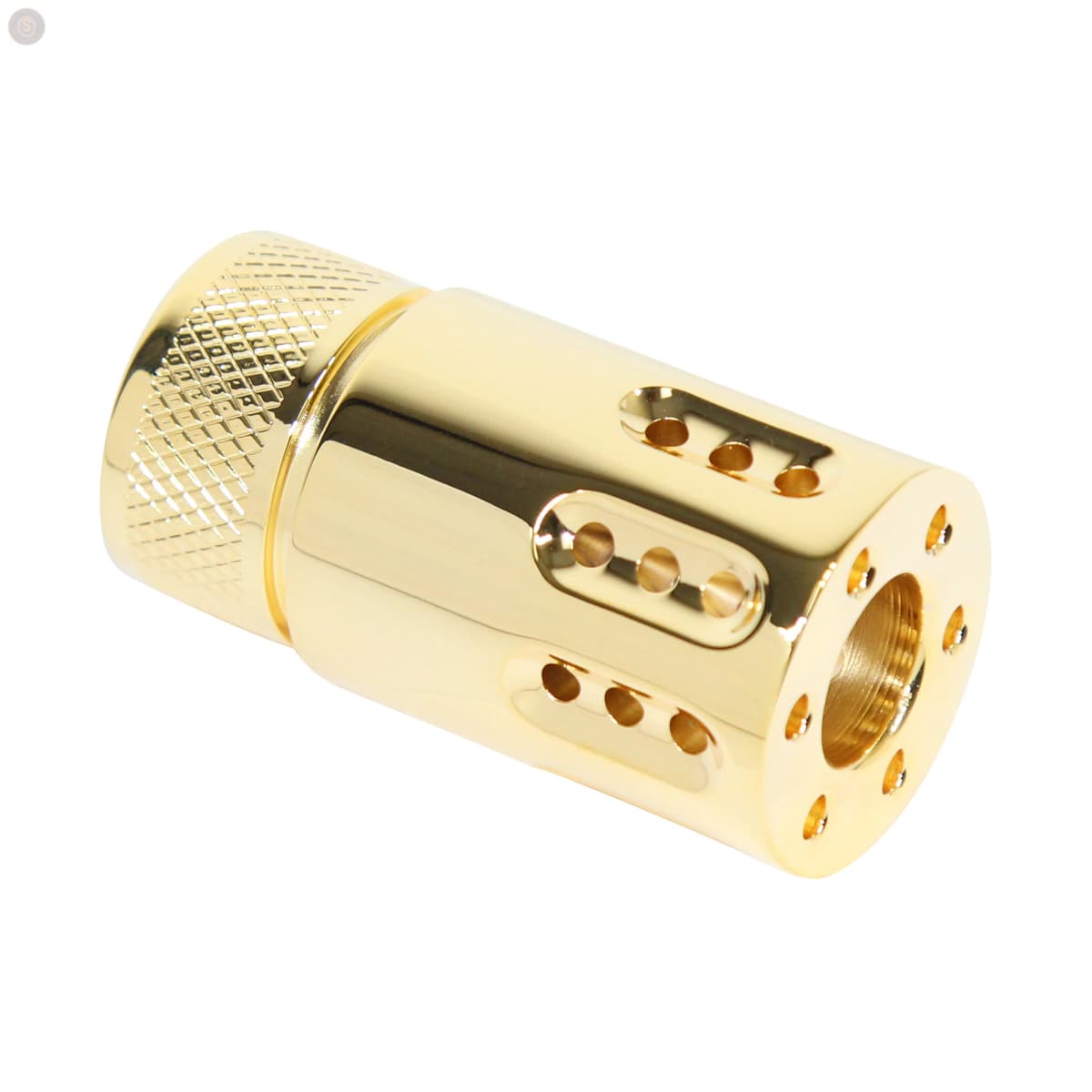 AR-15 Mini Slip-Over Barrel Shroud w/Multi-Port Muzzle Brake (24K Gold Plated)
