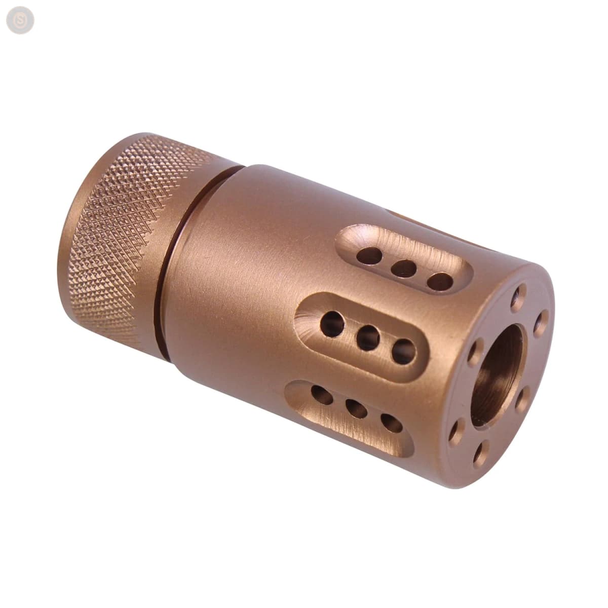 AR-15 Mini Slip-Over Barrel Shroud w/Multi-Port Muzzle Brake (Anodized Bronze)