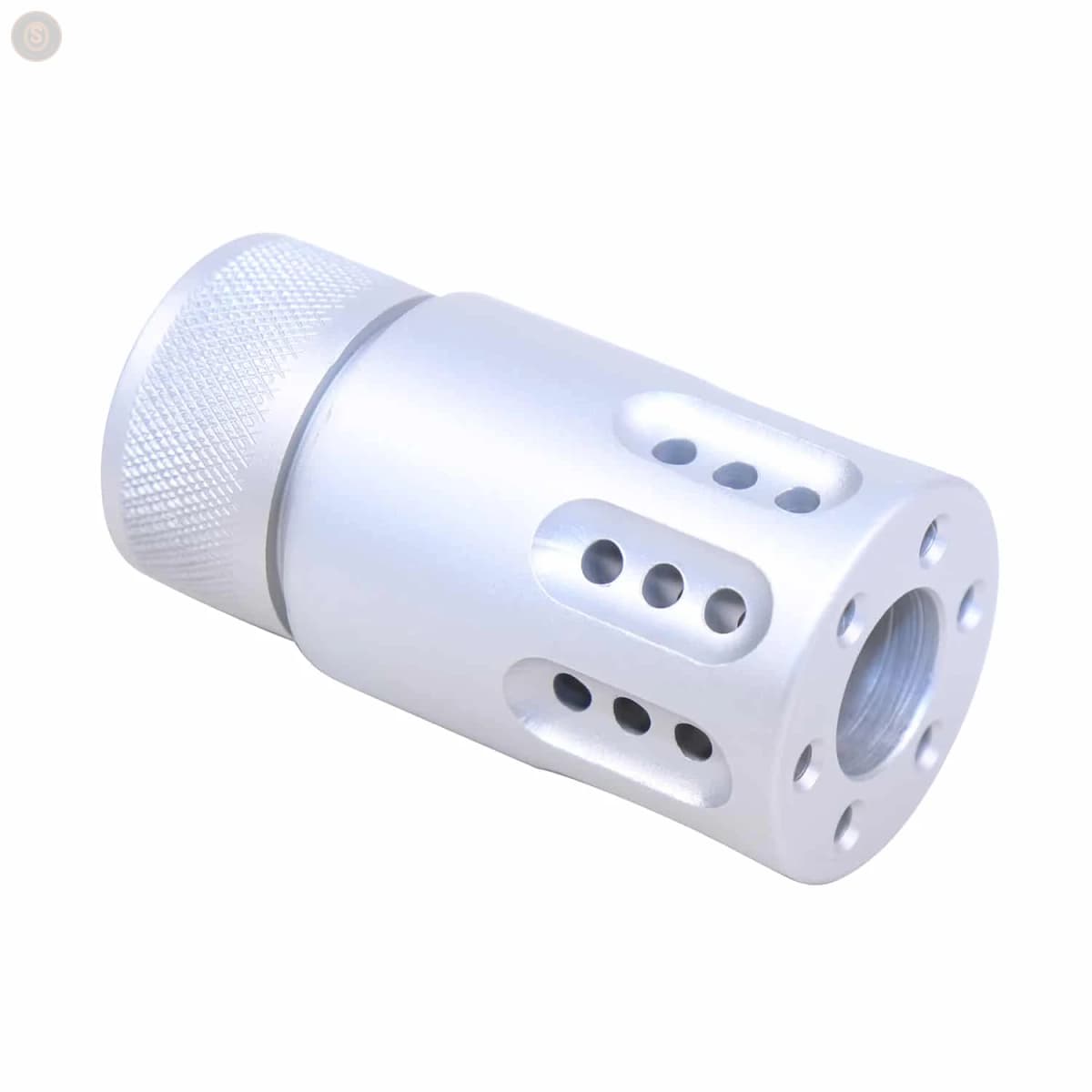 AR-15 Mini Slip-Over Barrel Shroud w/Multi-Port Muzzle Brake (Anodized Clear)