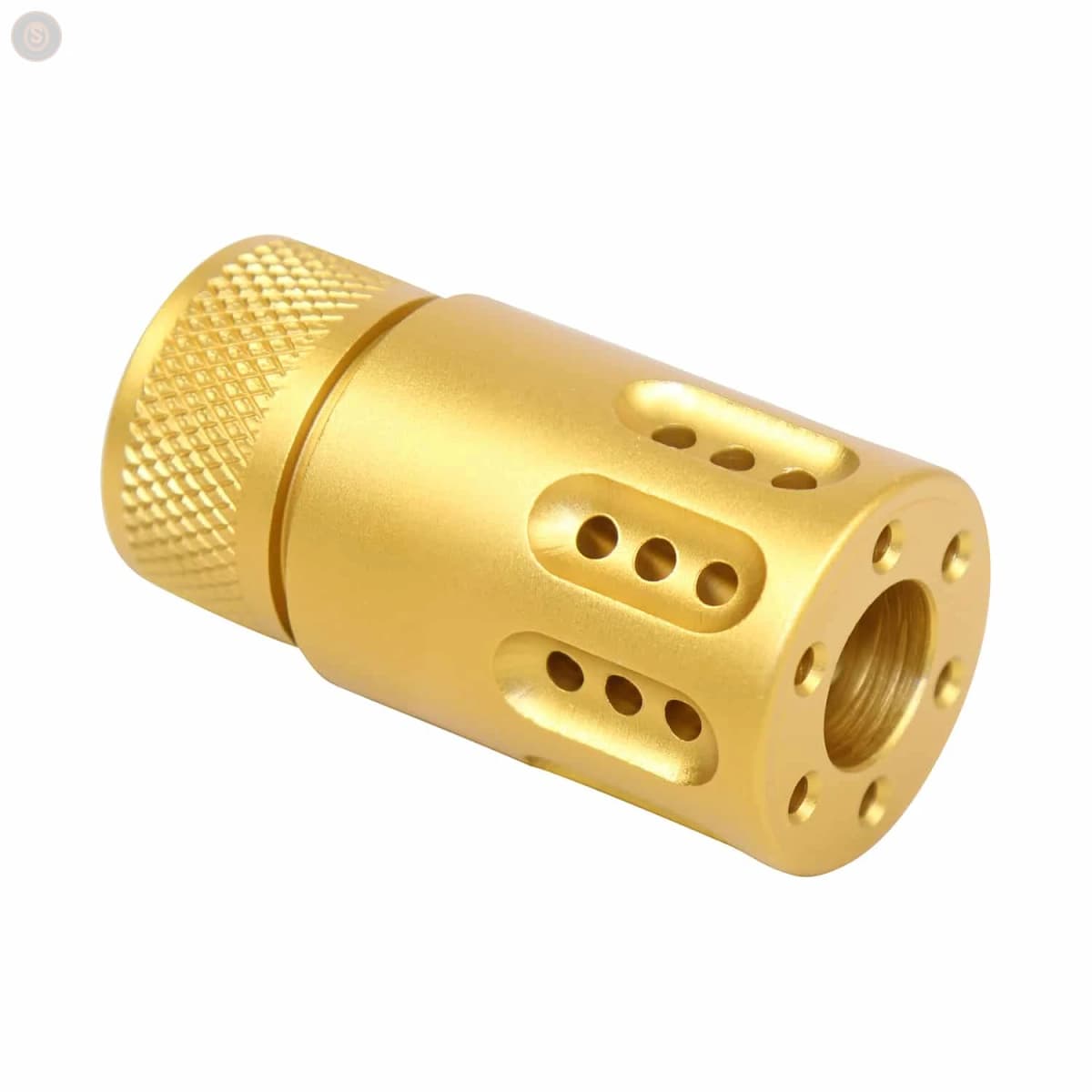 AR-15 Mini Slip-Over Barrel Shroud w/Multi-Port Muzzle Brake (Anodized Gold)
