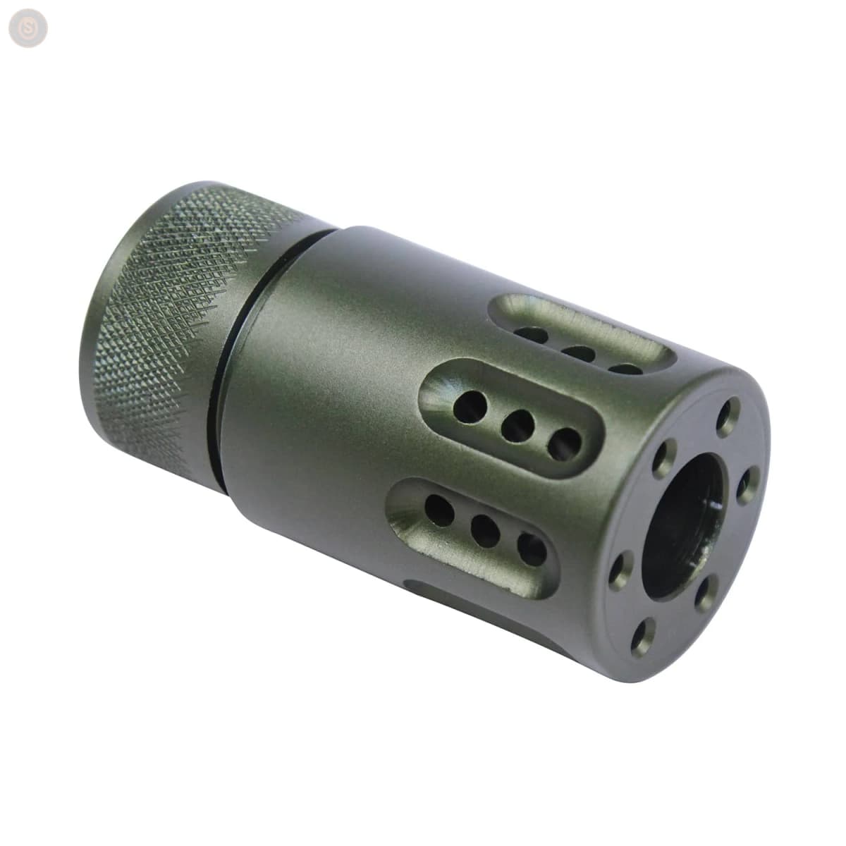 AR-15 Mini Slip-Over Barrel Shroud w/Multi-Port Muzzle Brake (Anodized Green)