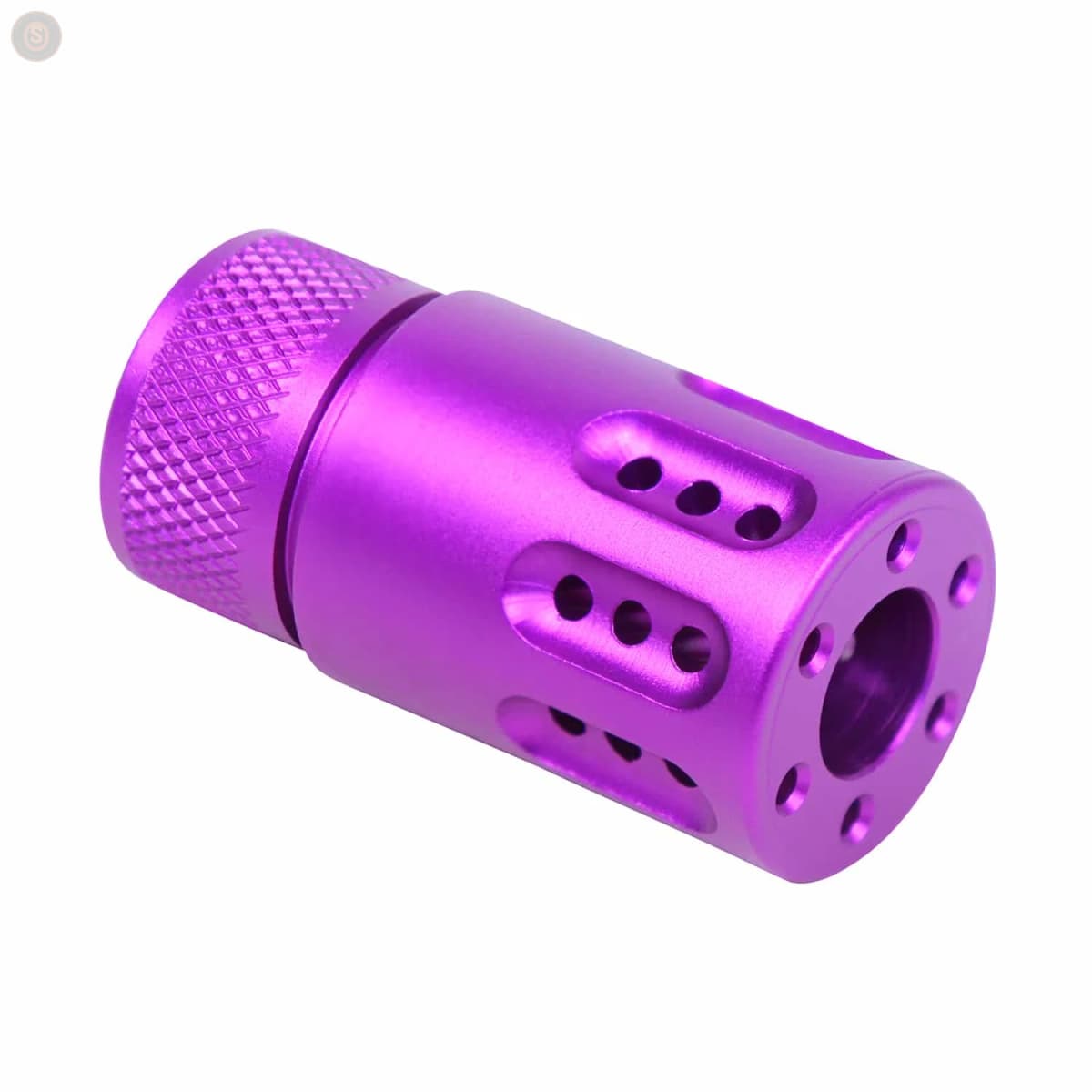 AR-15 Mini Slip-Over Barrel Shroud w/Multi-Port Muzzle Brake (Anodized Purple)