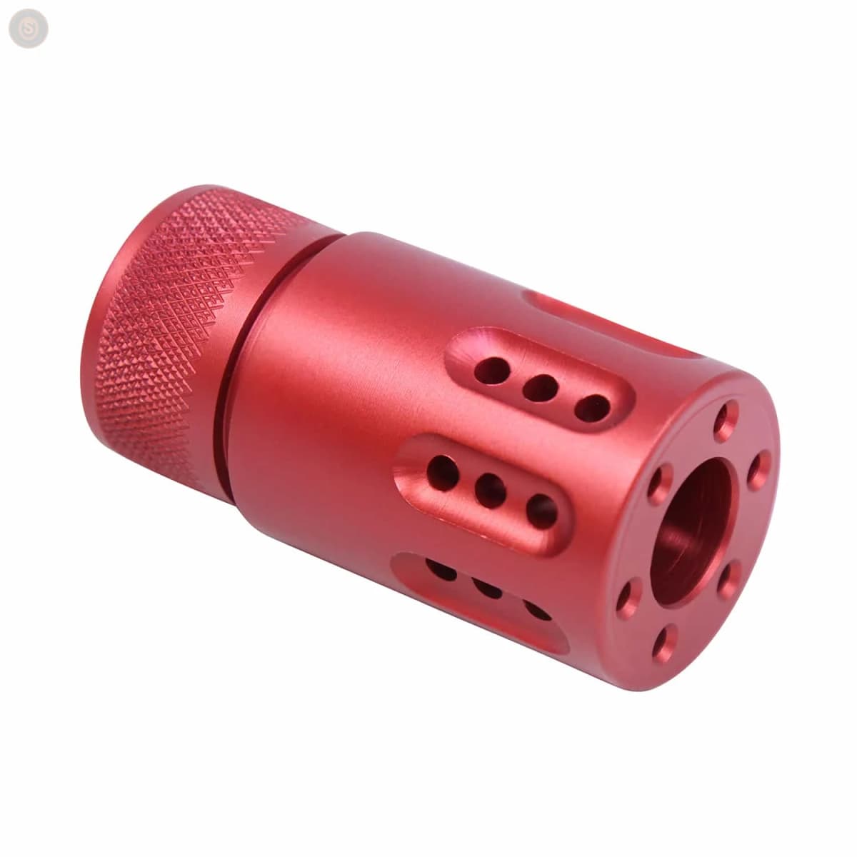 AR-15 Mini Slip-Over Barrel Shroud w/Multi-Port Muzzle Brake (Anodized Red)