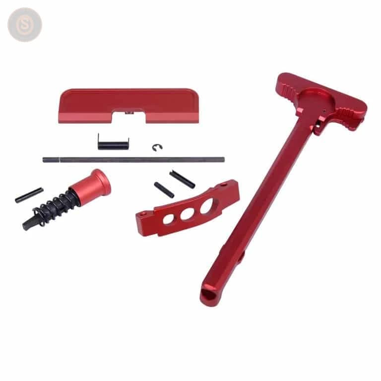 AR-15 Receiver Build Kit W/ Charging Handle (Anodized Red)