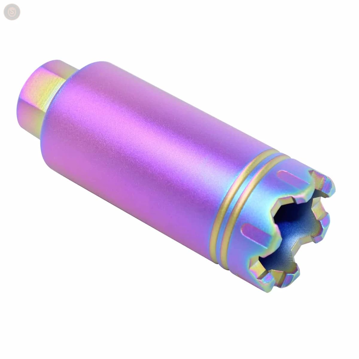 AR-15 Slim Line ‘Trident’ Flash Can w/Glass Breaker (Rainbow PVD Coated)