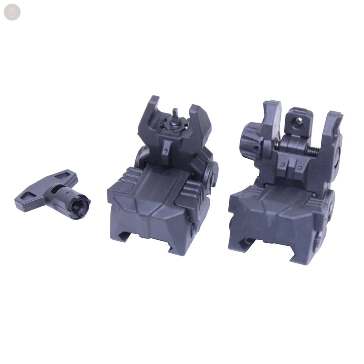 AR-15 Polymer Spring-Assisted Folding Backup Iron Sights