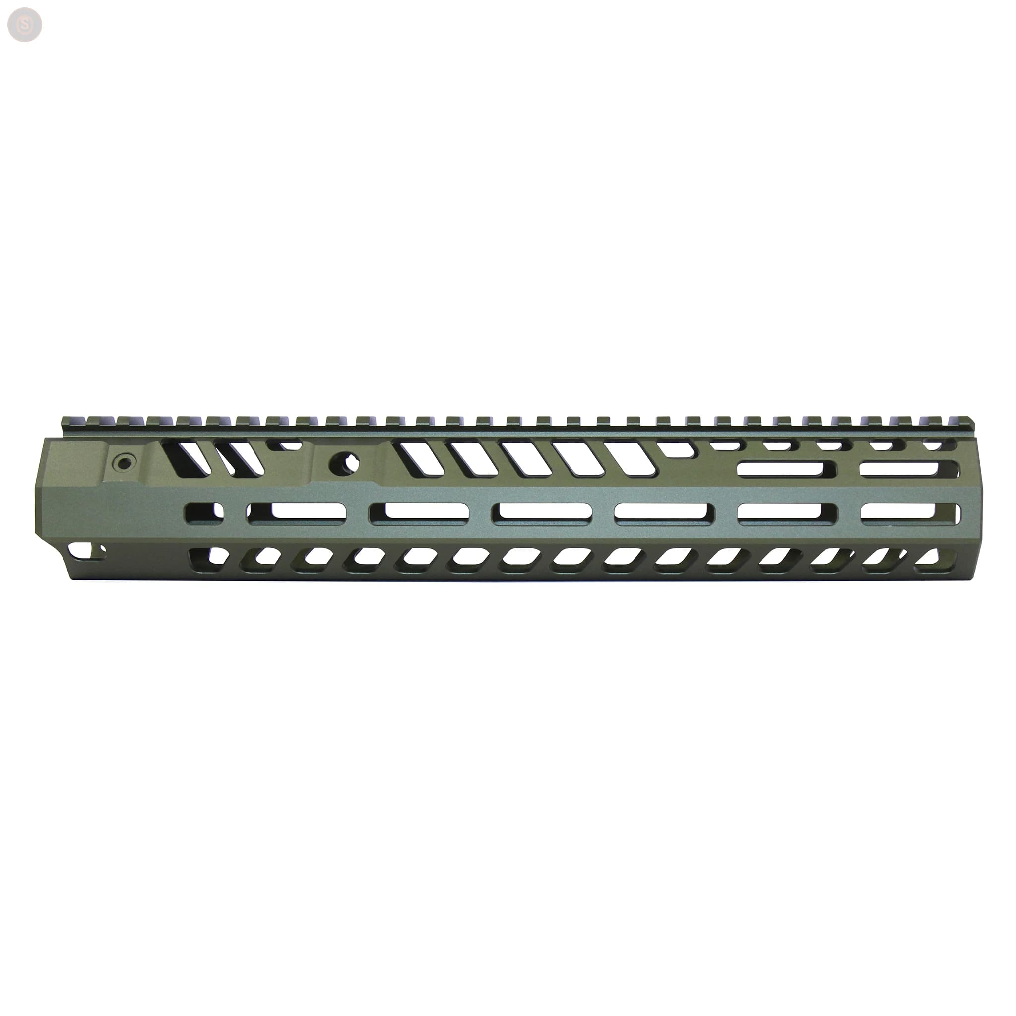 AR-15 12" M-LOK Free-Float Handguard, Suppressor-Compatible (Anodized Green)