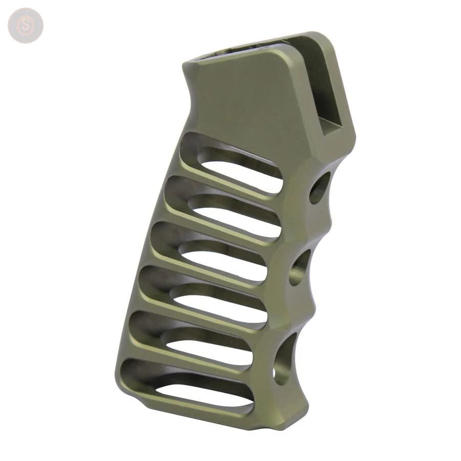 AR-15 Skeletonized Aluminum Pistol Grip (Anodized Green)