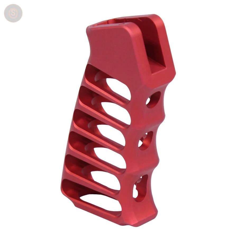 AR-15 Skeletonized Aluminum Pistol Grip (Anodized Red)